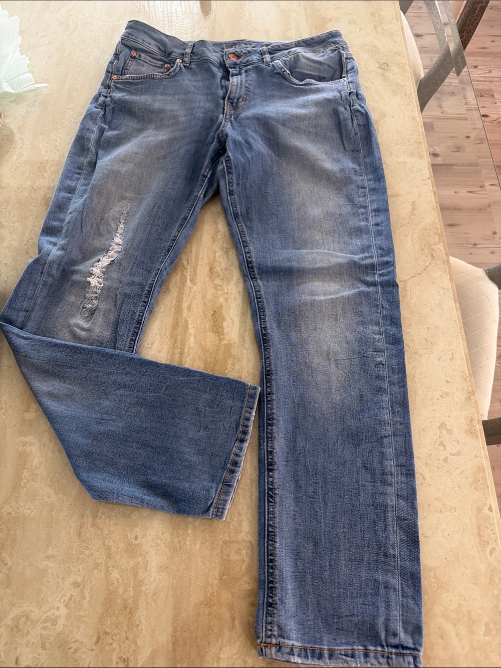 Escada Women's Boot Cut Jeans in Medium Blue Wash